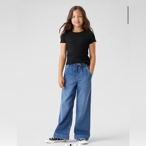 GAP Girls Easy Wide-Leg Pull-On Sweatpants Jeans - Blue